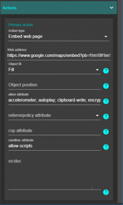 1.63 - Embedding web pages and touchpad zone